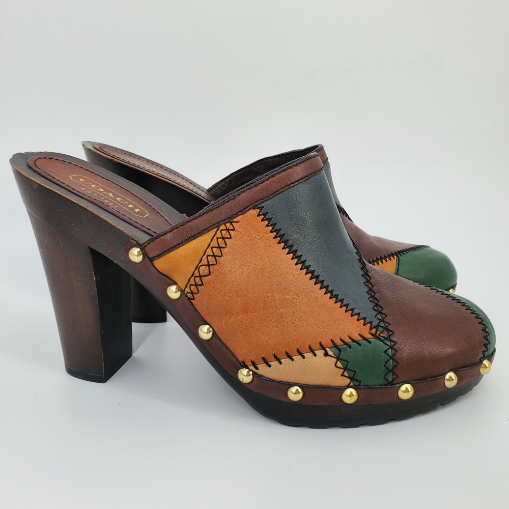 Coach Emilia Patchwork Leather Clogs Sz 11